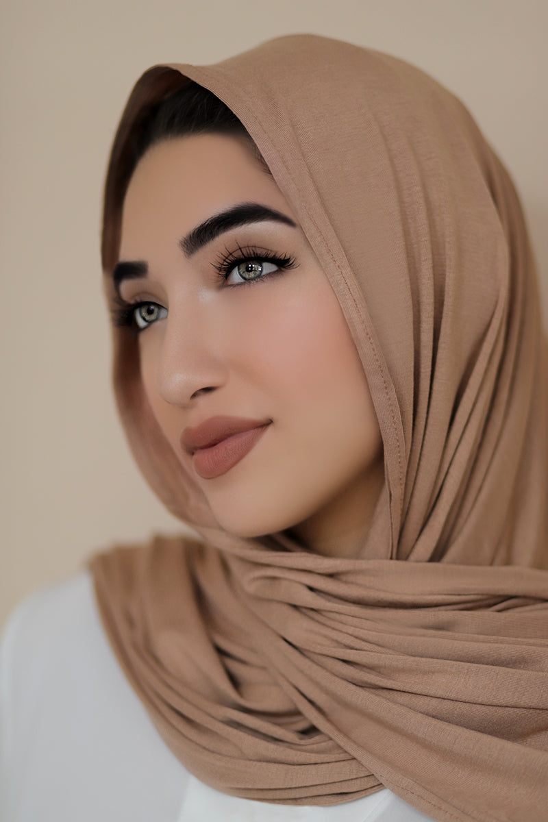 Luxury Jersey Hijab-Tan