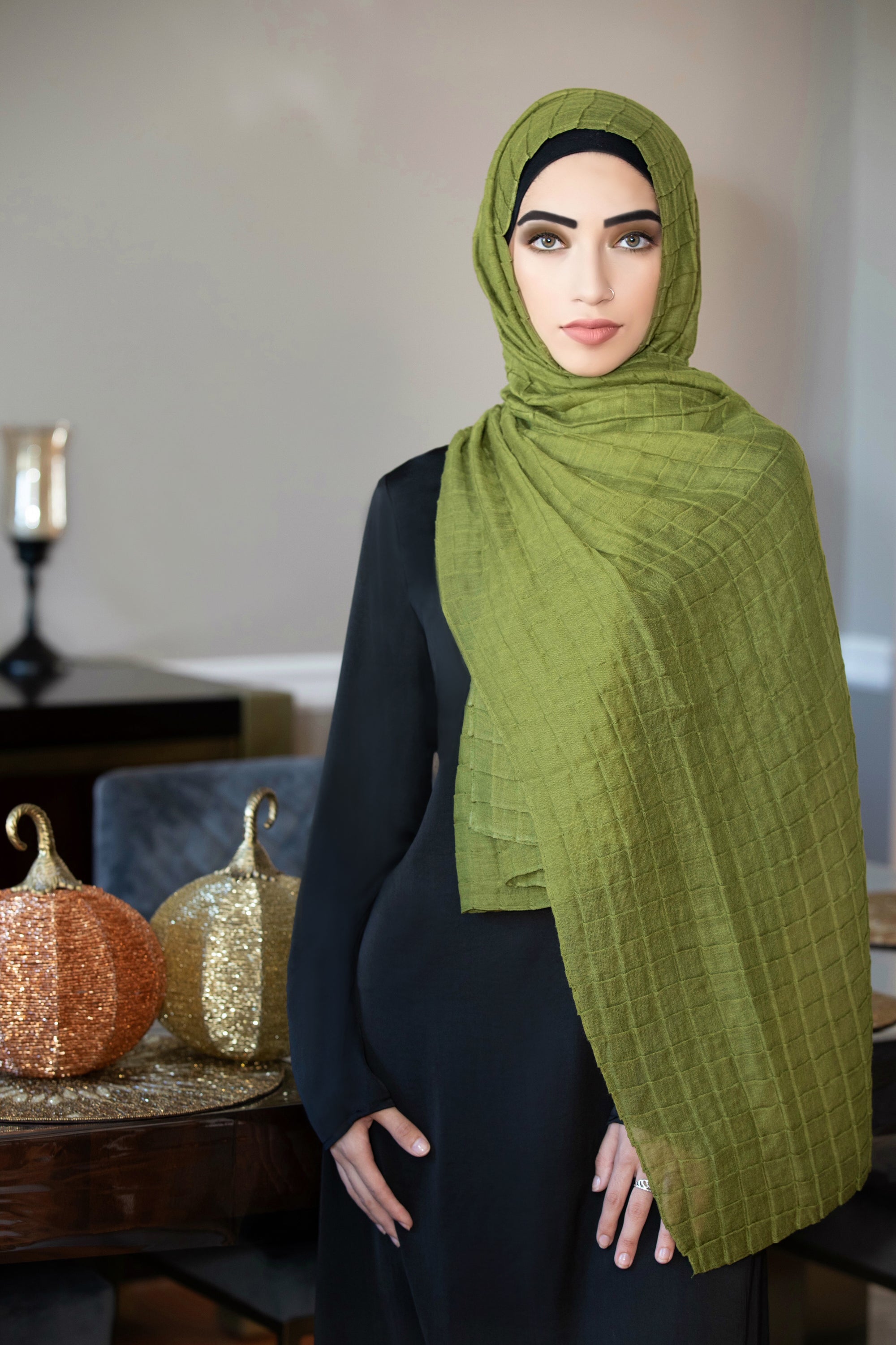 All Boxed Up Light Hijab-Olive
