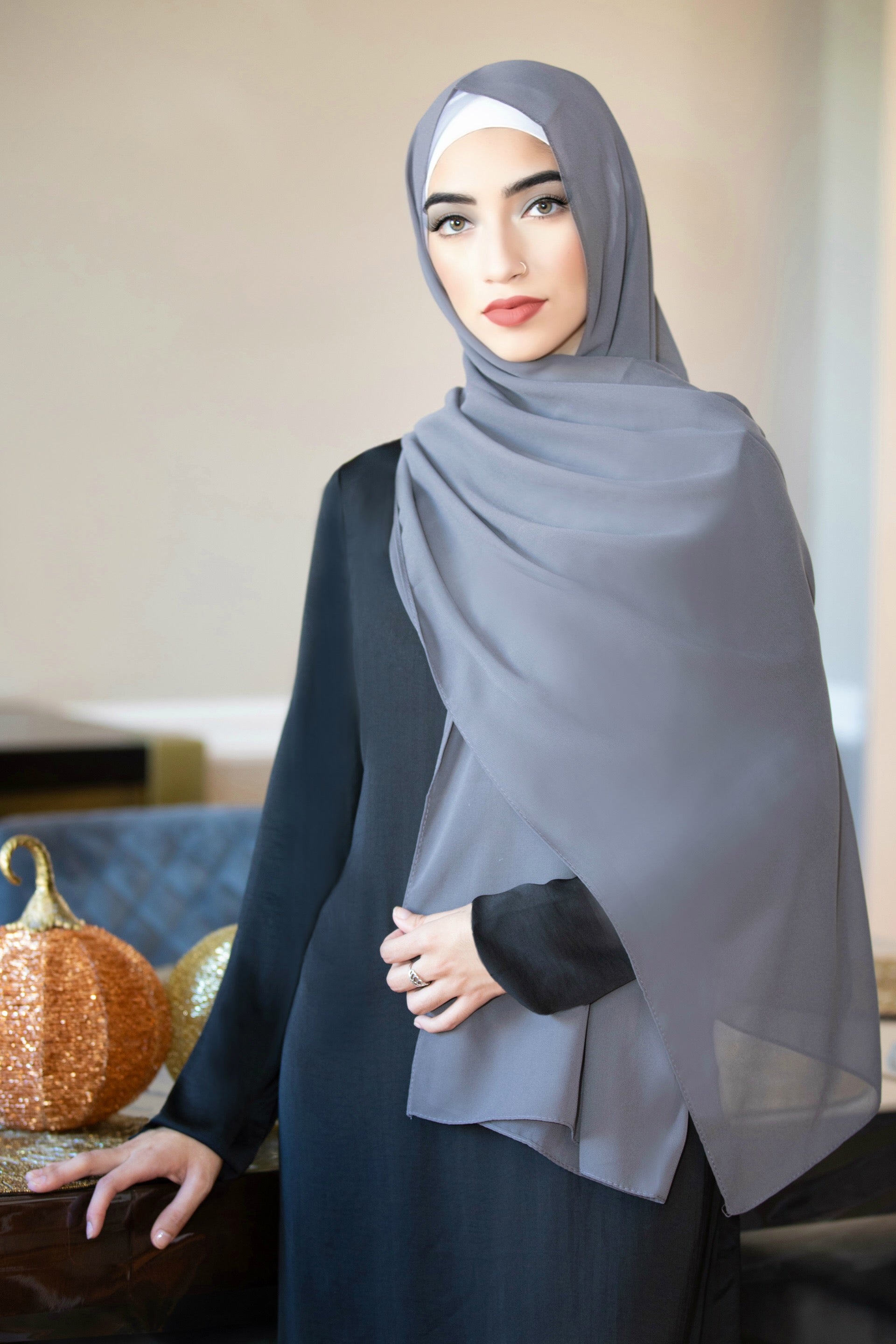 hijab grey