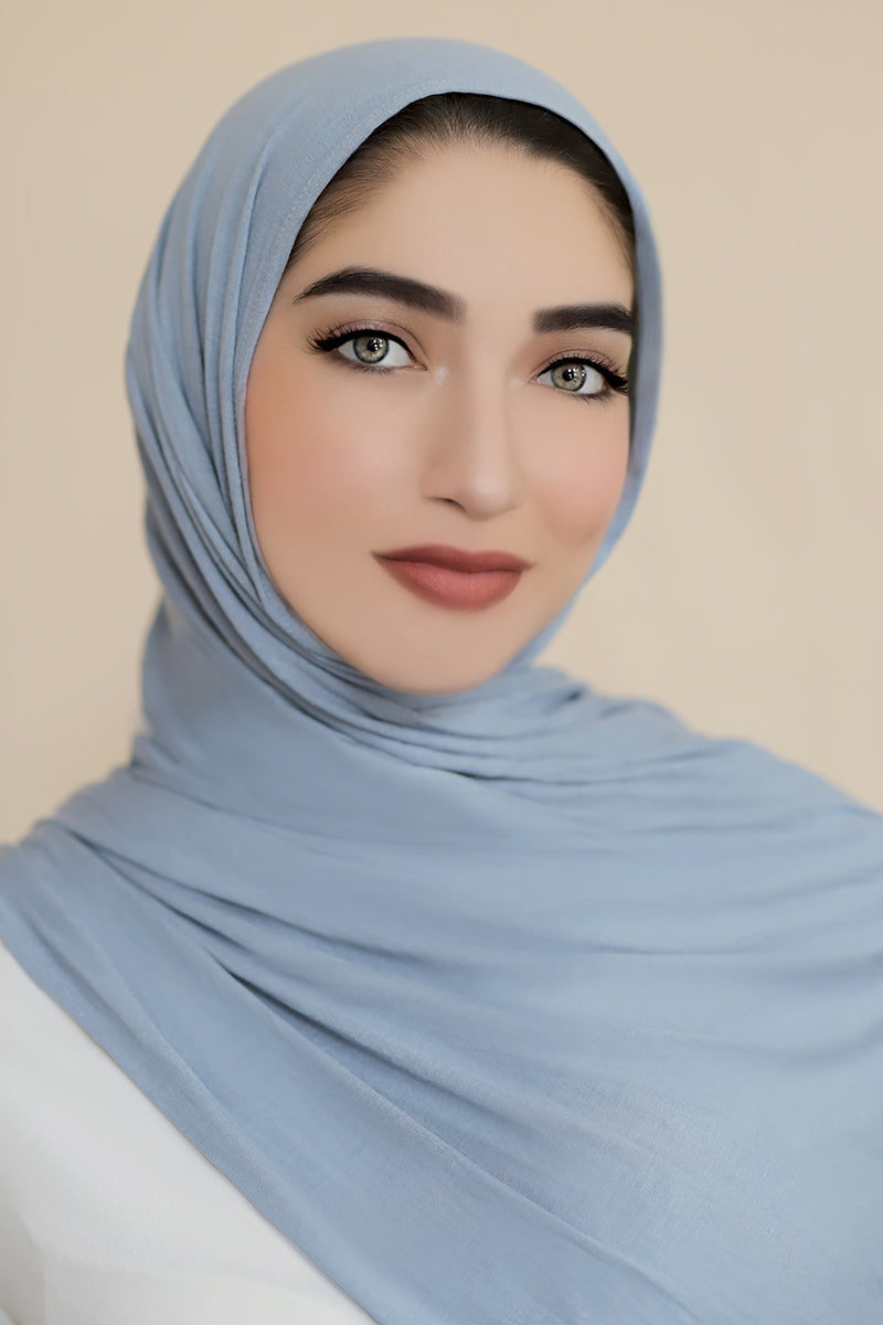 Luxury Jersey Hijab-Faded Denim