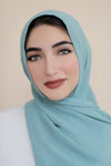 Basic Size Chiffon Hijab-Aquamarine