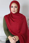 Premium Cotton Light Hijab-Maroon
