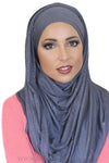 Shimmer Jersey Hijab-Dark Grey