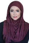 Shimmer Jersey Hijab-Plum