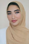 Stone Edge Chiffon Hijab-Tan