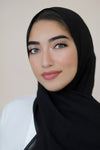 Basic Size Chiffon Hijab-Black