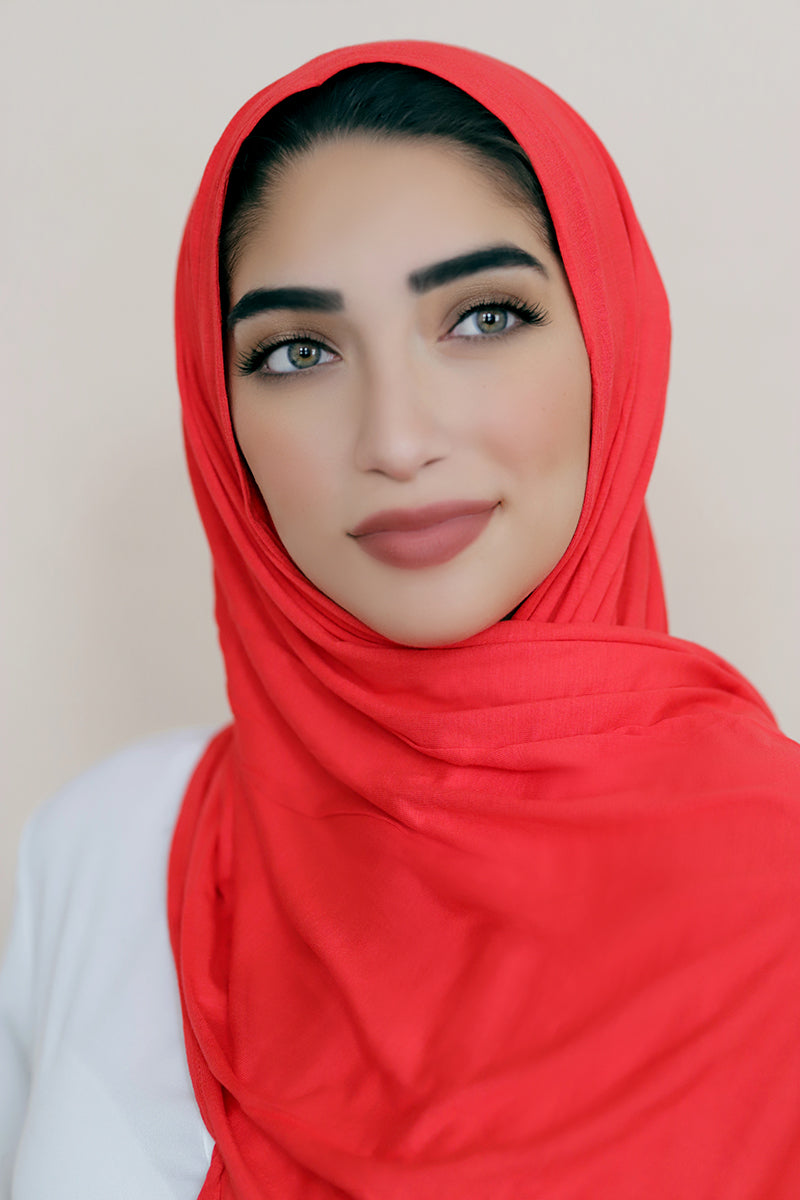 Luxury Jersey Hijab-Red