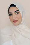 Basic Size Chiffon Hijab-Vanilla