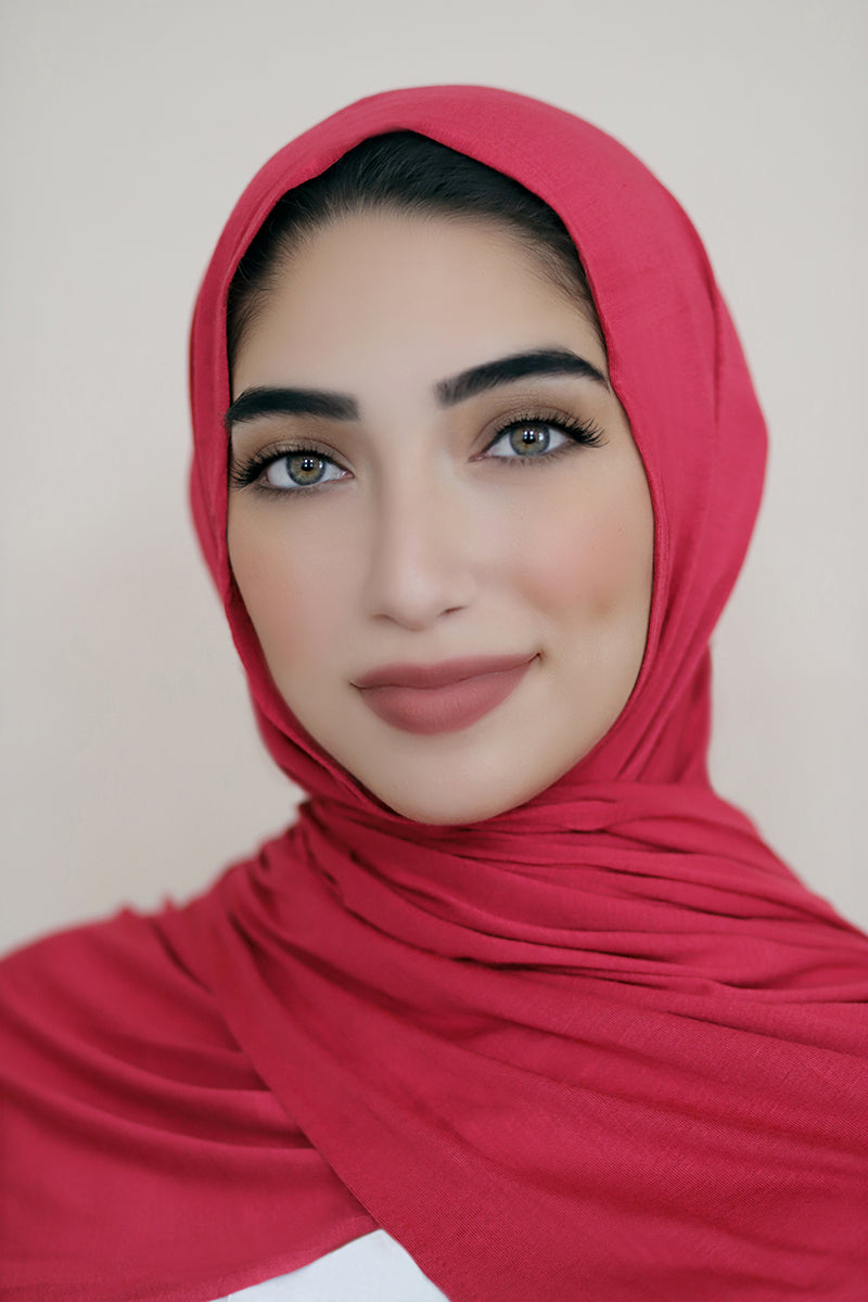 Luxury Jersey Hijab-Ruby