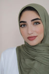 Luxury Jersey Hijab-Olive