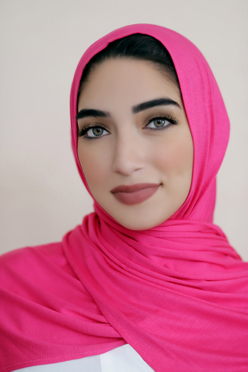 Luxury Jersey Hijab-Fuschia