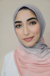 Small Ombre Jersey Hijab-Gray Peach