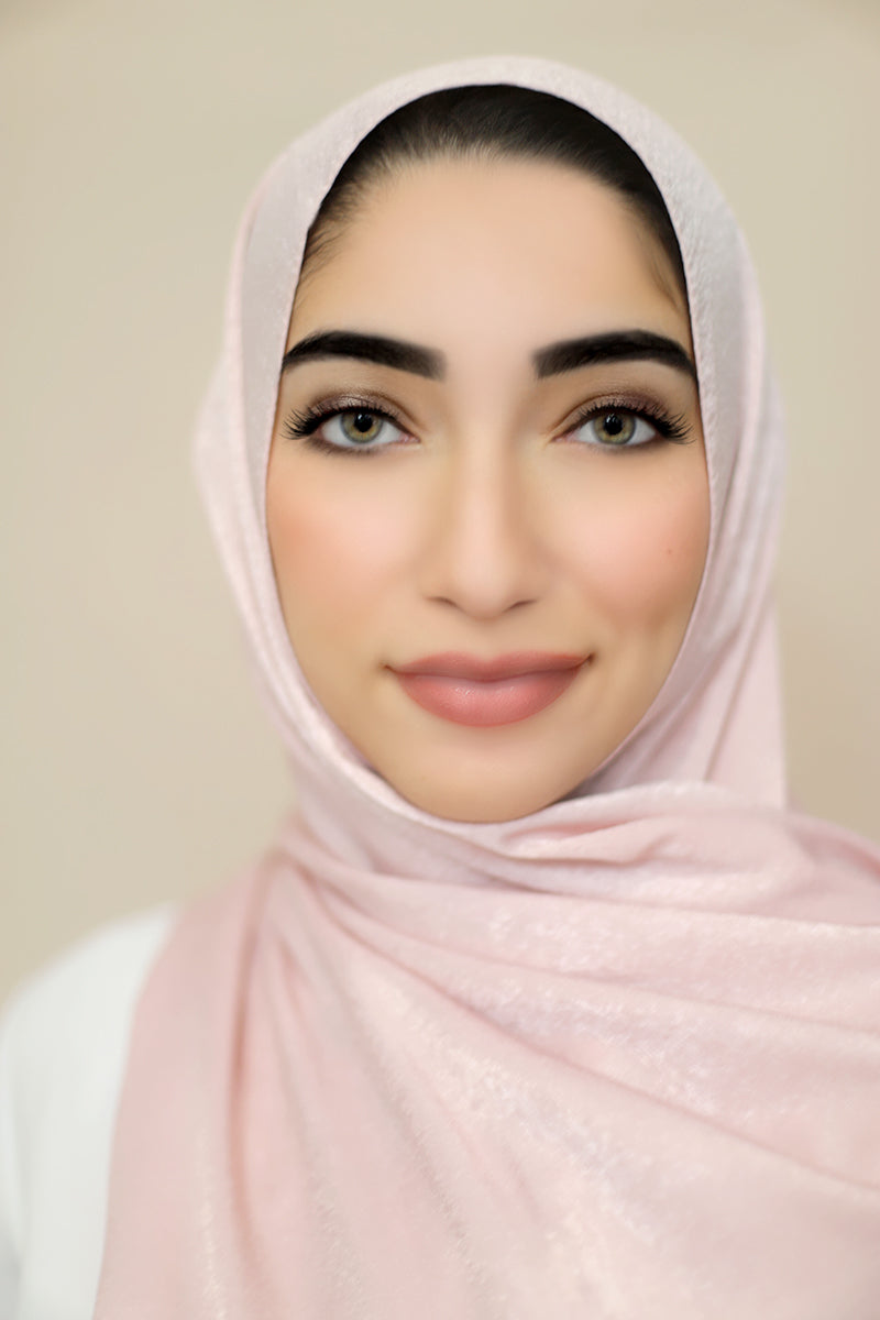 Metallic Shimmer Hijab-Peach