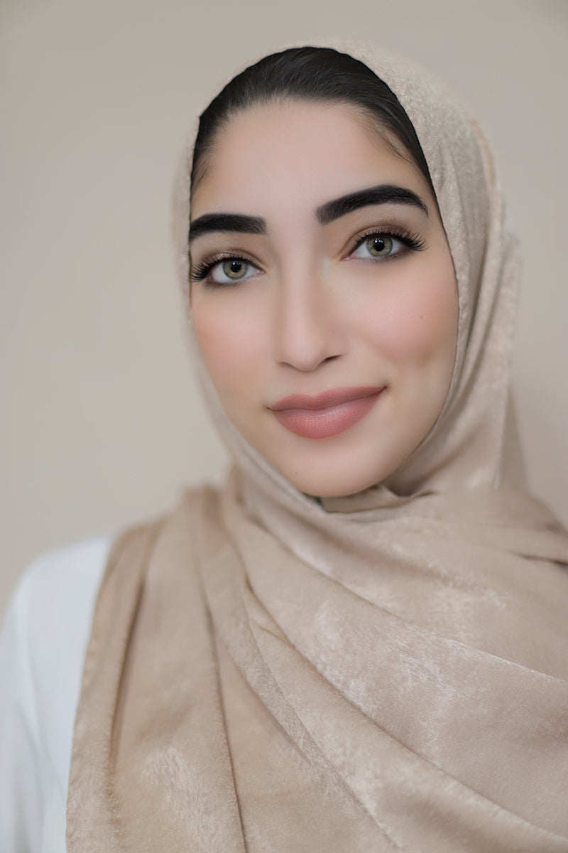 Metallic Shimmer Hijab-Mink