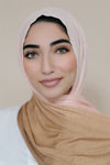 Small Ombre Jersey Hijab-Tan Peach