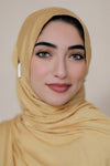 Slit Instant Jersey Hijab-Nude