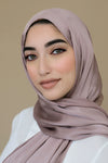 Satin Crinkle Hijab-Mauve