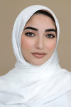 Satin Crinkle Hijab-White