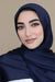 Satin Crinkle Hijab-Navy