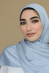 Satin Crinkle Hijab-Sky