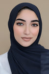 Basic Size Chiffon Hijab-Navy
