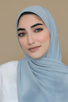 Basic Size Chiffon Hijab-Sky