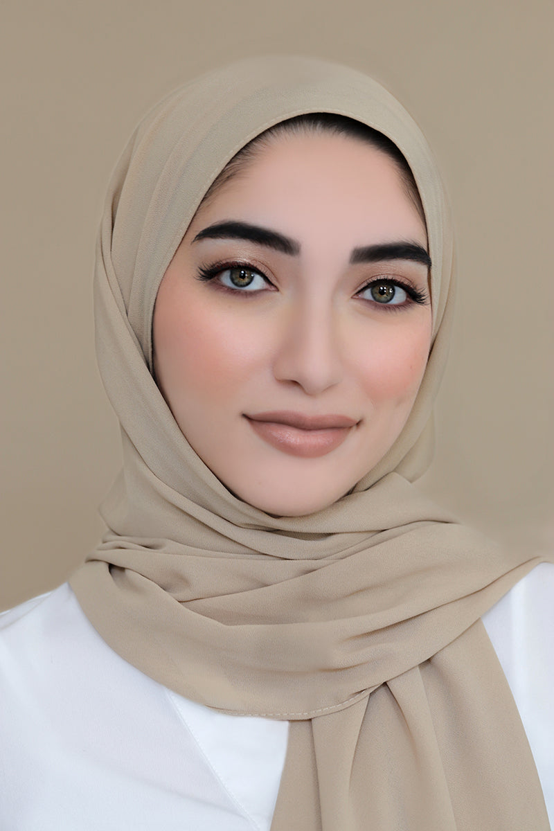 Basic Size Chiffon Hijab-Latte