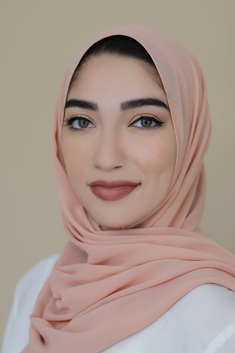 Basic Chiffon Hijab-Pale Peach