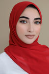 Basic Size Chiffon Hijab-Red