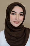Luxury Light Hijab-Dark Brown