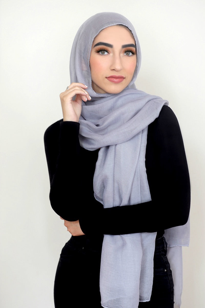 Luxury Light Maxi Hijab -Light Grey