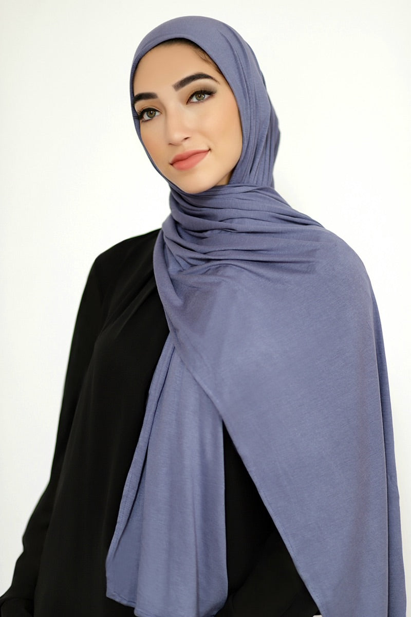 Luxury Jersey Hijab-Denim Blue