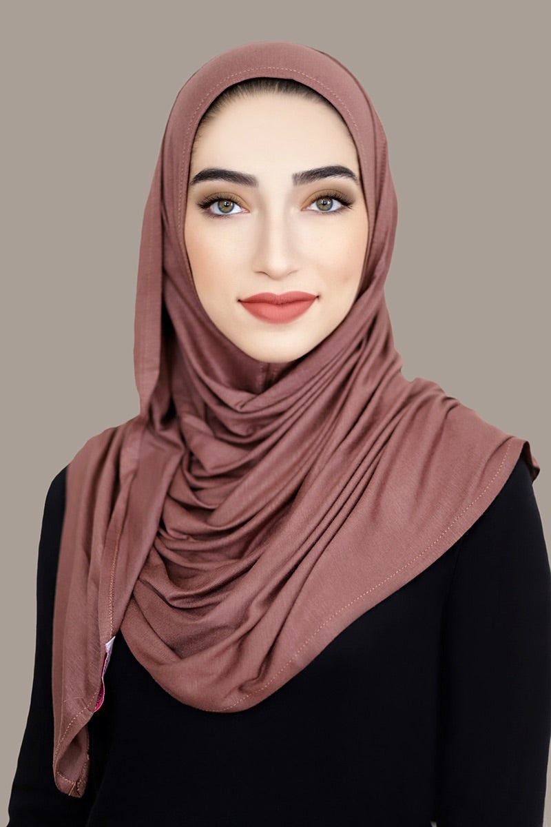 Instant Jersey Hijab-Light Brown