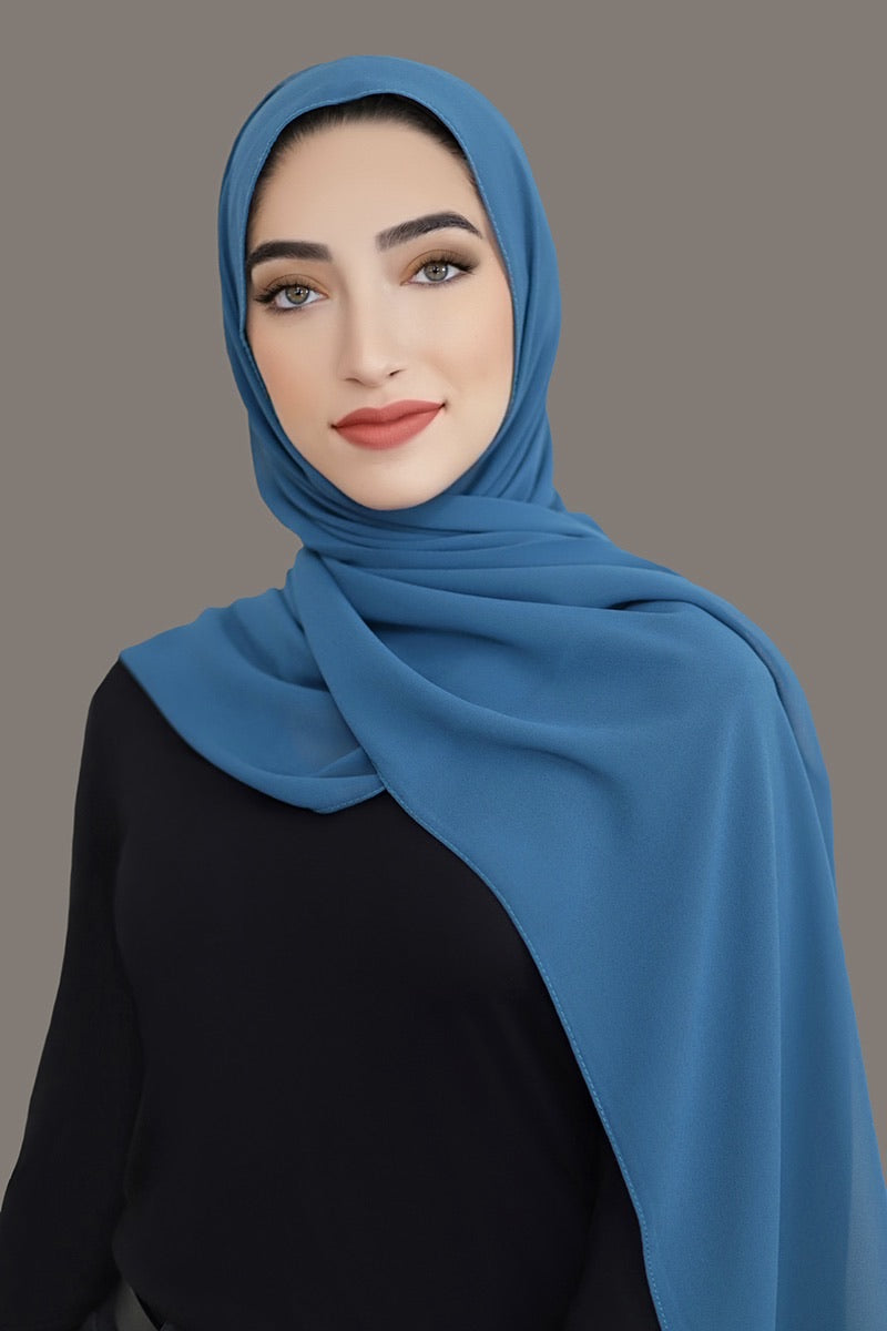 Basic Chiffon Hijab-Aegean