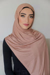 Small Shimmer Jersey Hijab-Tan