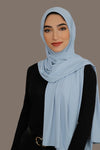 Ribbed Jersey Hijab-Powder Blue
