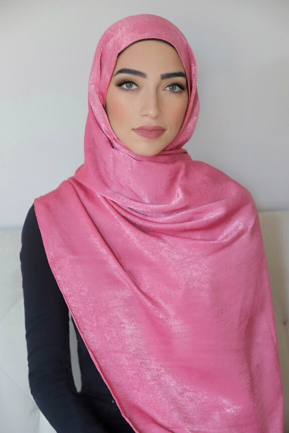 Metallic Shimmer Hijab-Pink