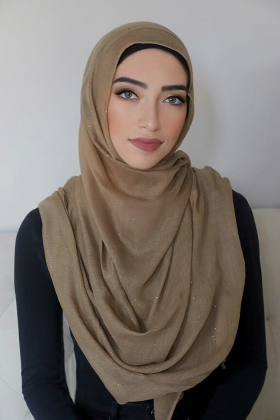 Gold Dust Light Hijab-Tan