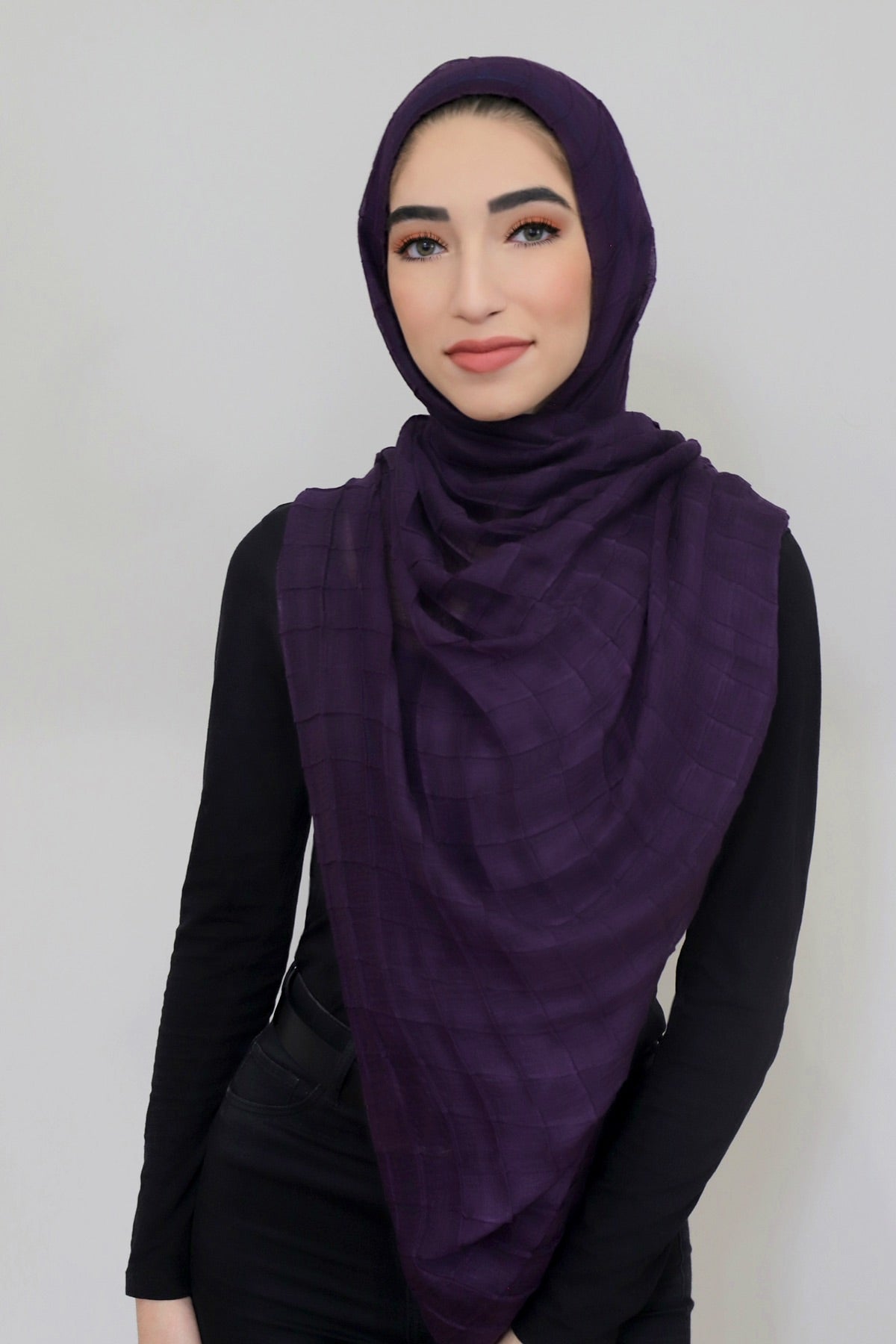 All Boxed Up Light Hijab-Eggplant