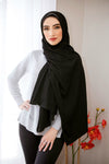 Ribbed Jersey Hijab-Black